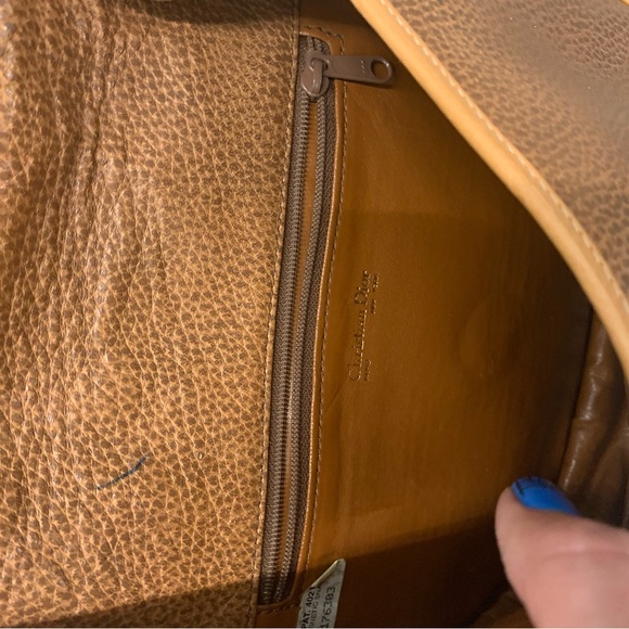 Christian Dior Vintage tan Pebble leather crossbody shoulder bag - Picture 4 of 14